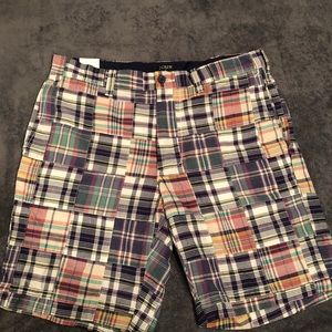 J Crew Men’s Plaid Stitched Gramercy Shorts